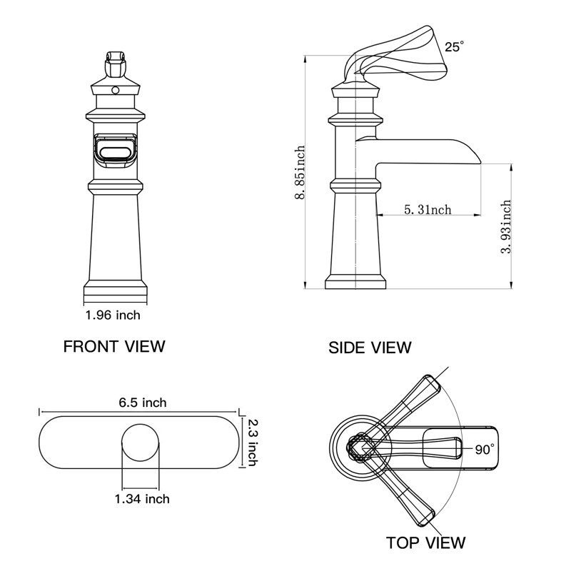 VIBRANTBATH Centerset Faucet Singlehandle Bathroom Faucet with Drain